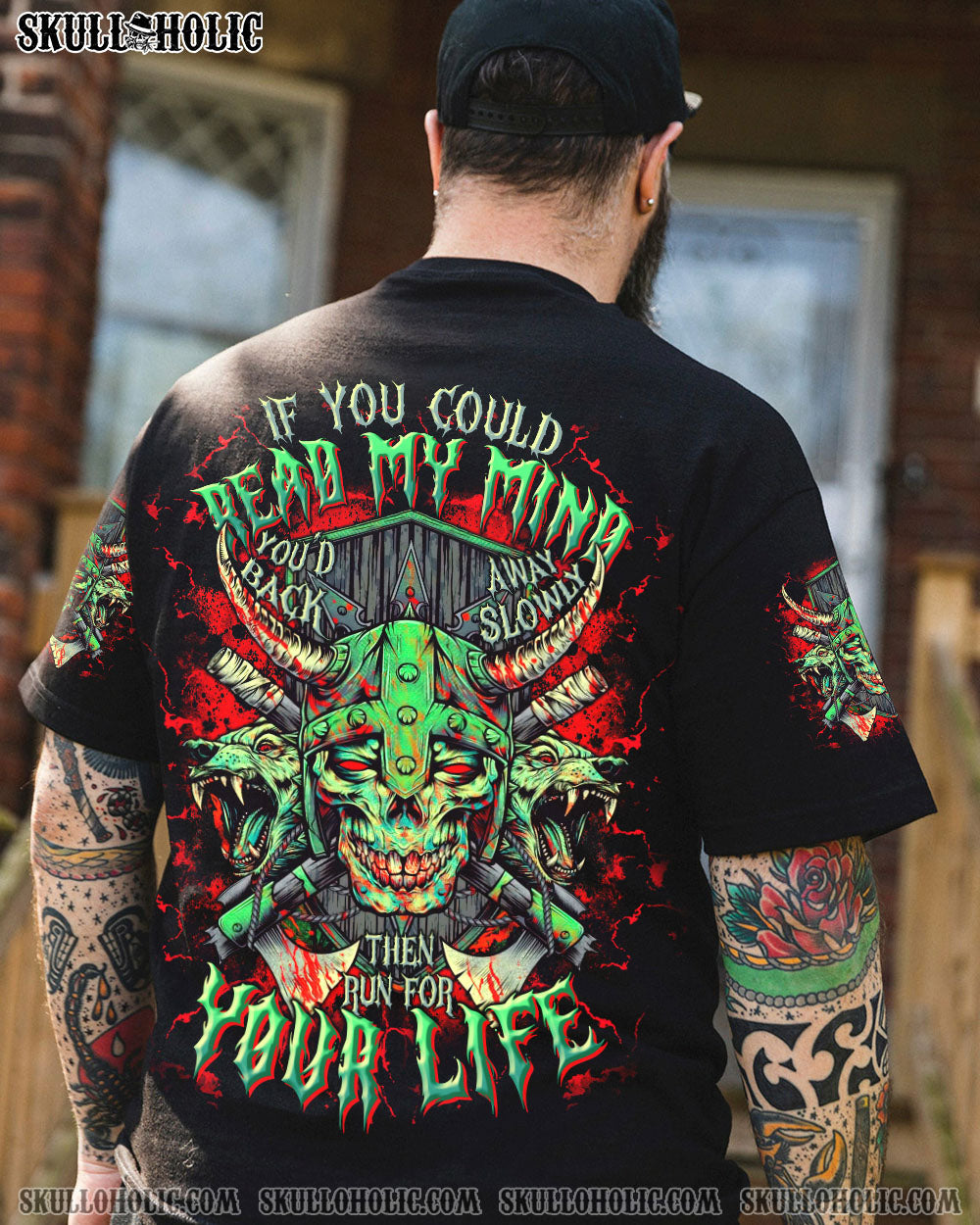 BLISSCORNERS IF YOU COULD READ MY MIND VIKING SKULL ALL OVER PRINT