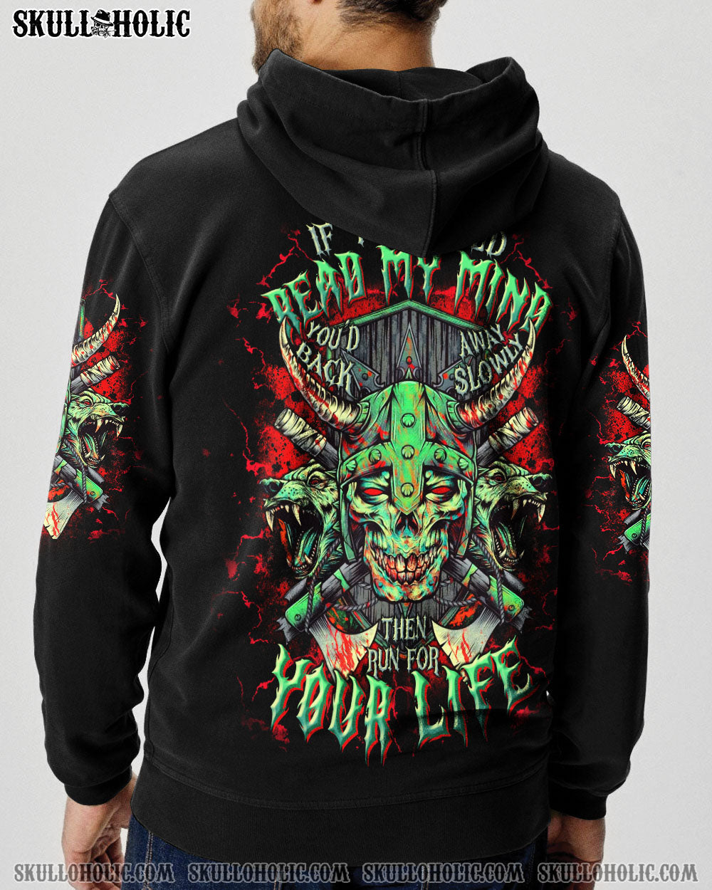 BLISSCORNERS IF YOU COULD READ MY MIND VIKING SKULL ALL OVER PRINT