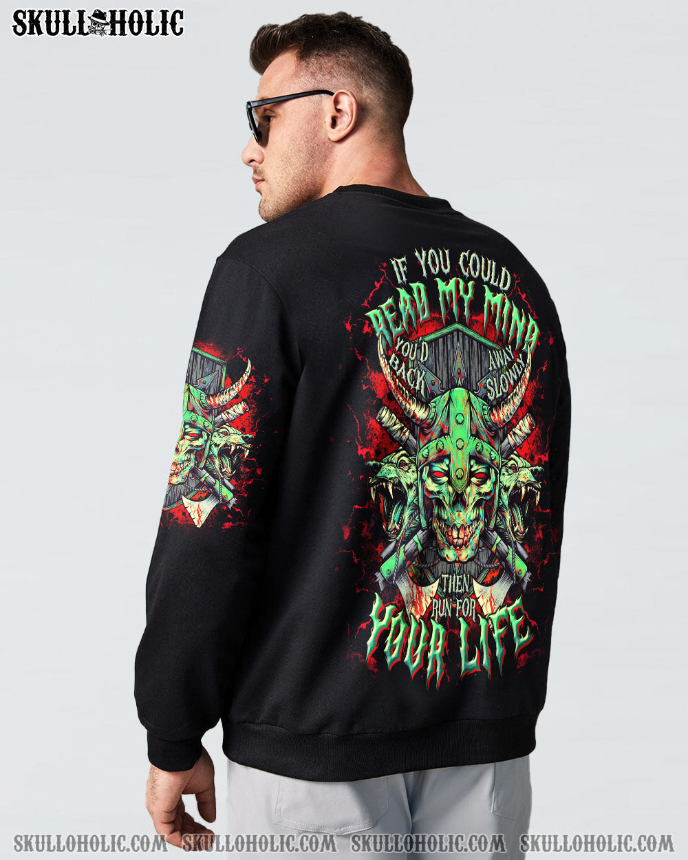 BLISSCORNERS IF YOU COULD READ MY MIND VIKING SKULL ALL OVER PRINT