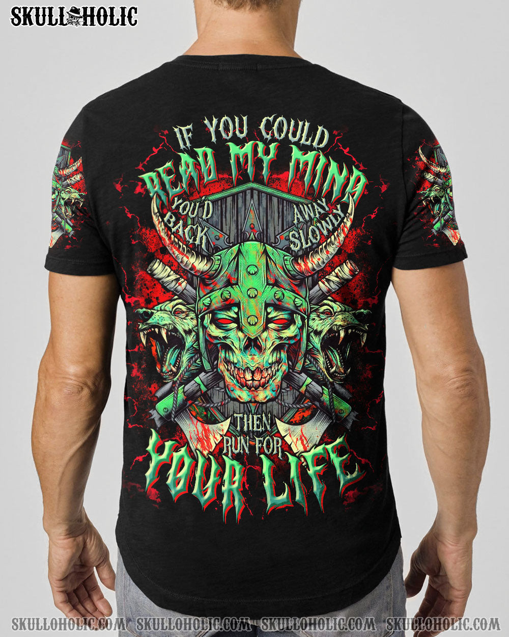 BLISSCORNERS IF YOU COULD READ MY MIND VIKING SKULL ALL OVER PRINT