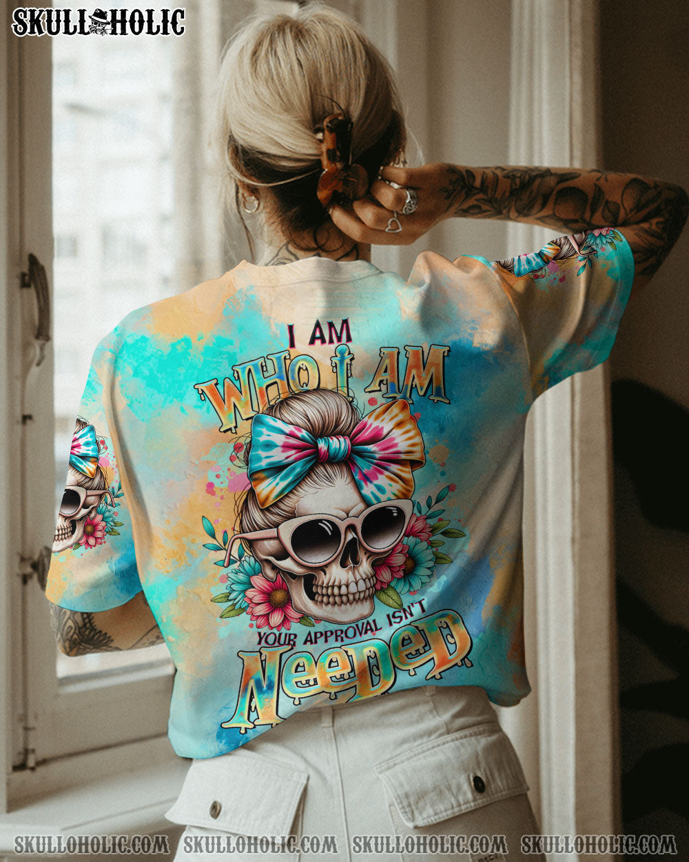 BLISSCORNERS THE GOOD GIRL IN ME MESSY BUN ALL OVER PRINT