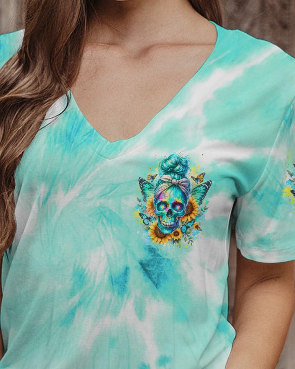 BLISSCORNERS ONE DAY I'M GONNA JUST SAY MESSY BUN SKULL ALL OVER PRINT
