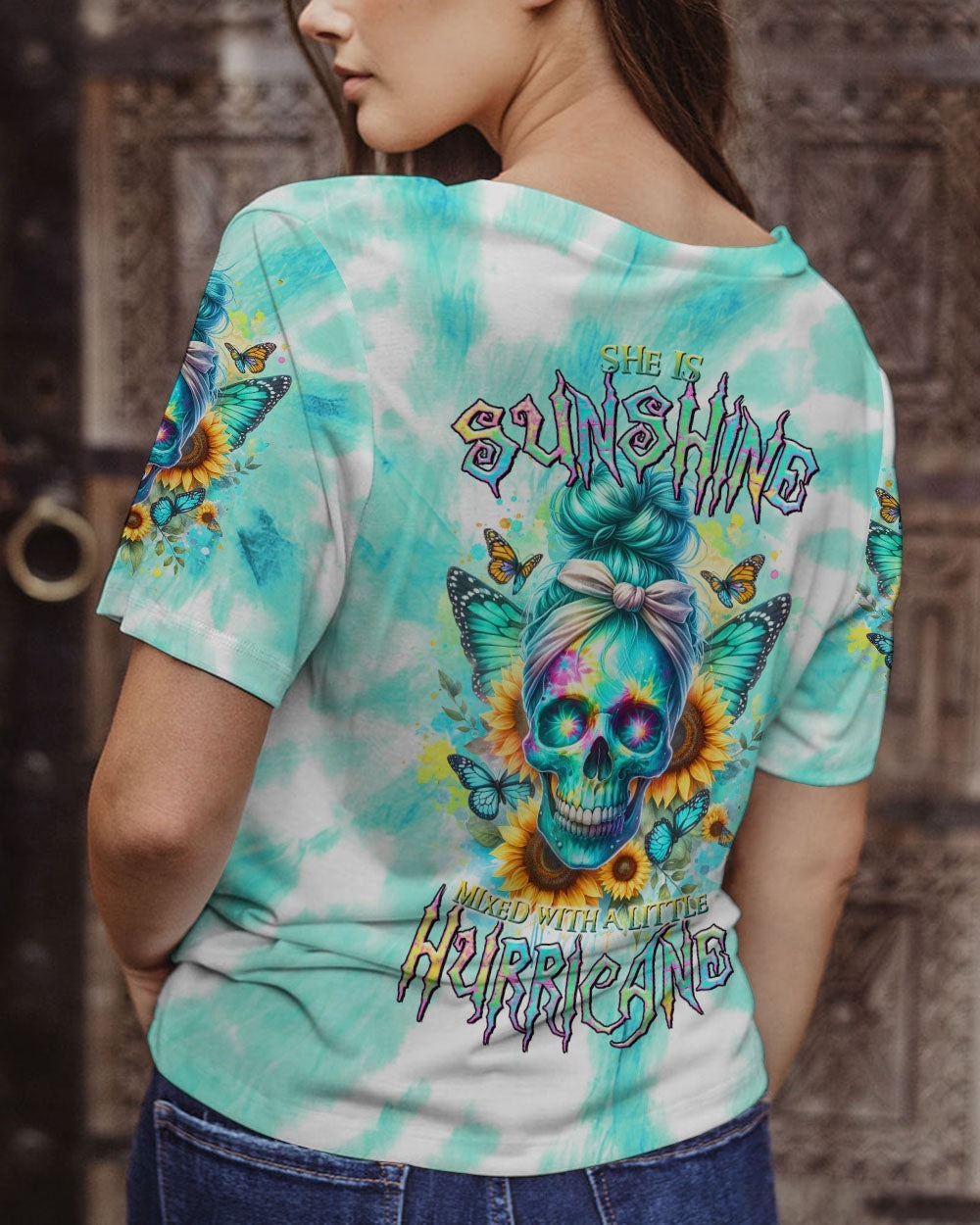 BLISSCORNERS ONE DAY I'M GONNA JUST SAY MESSY BUN SKULL ALL OVER PRINT