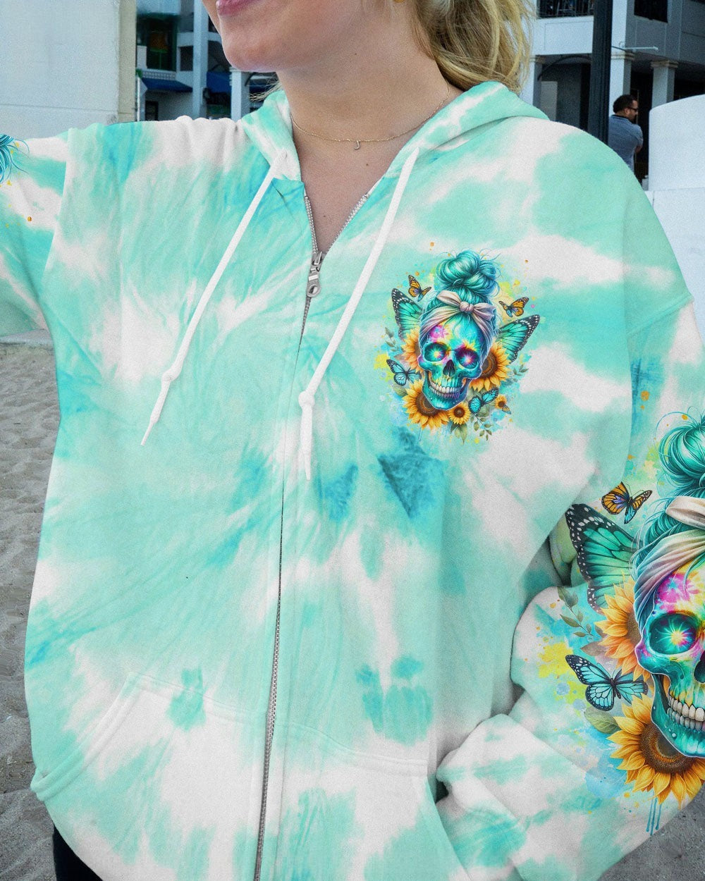 BLISSCORNERS ONE DAY I'M GONNA JUST SAY MESSY BUN SKULL ALL OVER PRINT
