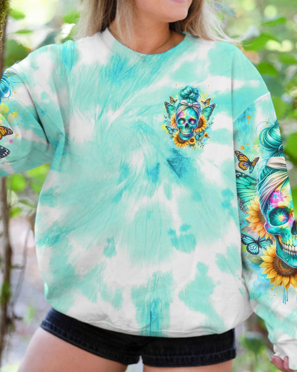 BLISSCORNERS ONE DAY I'M GONNA JUST SAY MESSY BUN SKULL ALL OVER PRINT