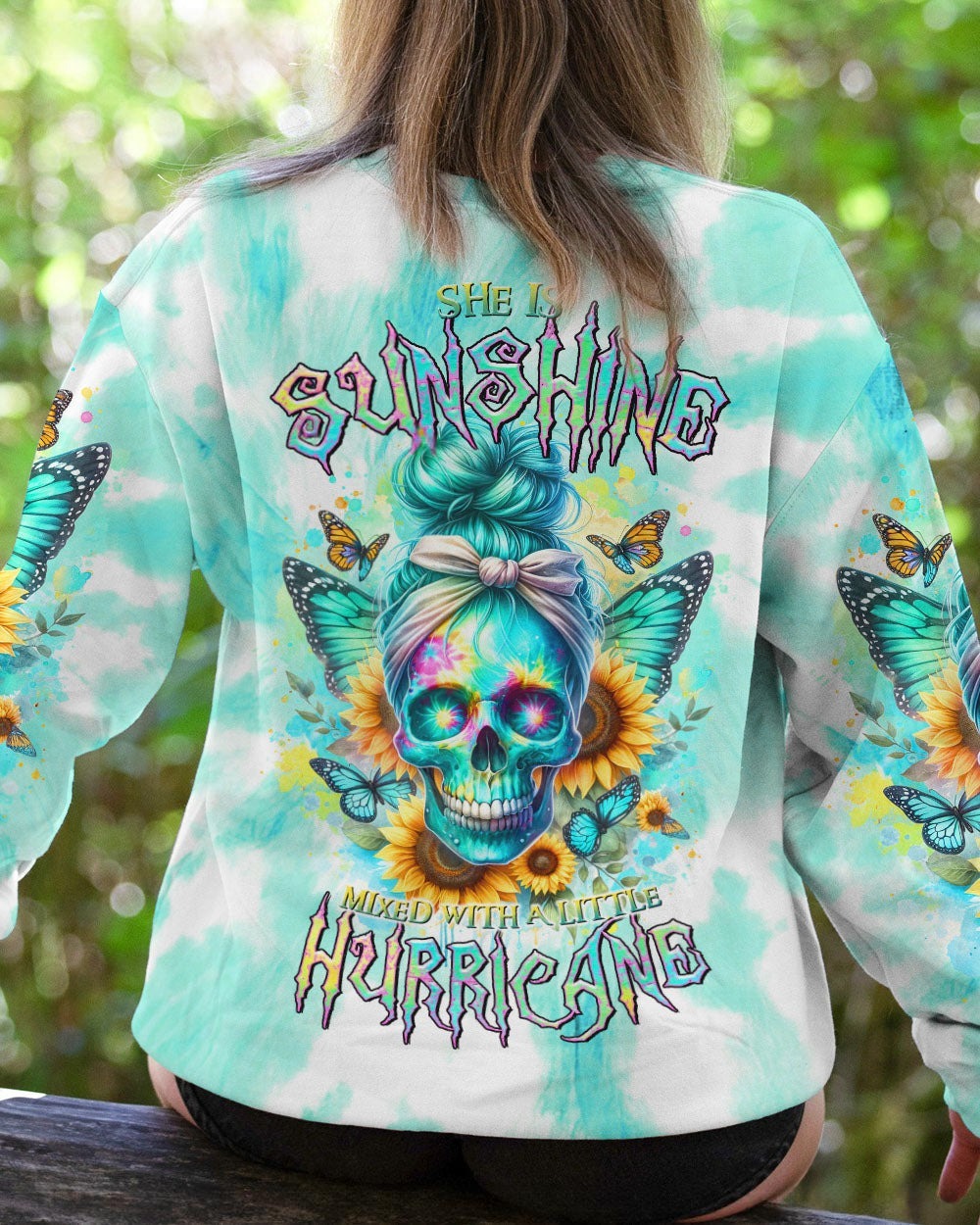 BLISSCORNERS ONE DAY I'M GONNA JUST SAY MESSY BUN SKULL ALL OVER PRINT