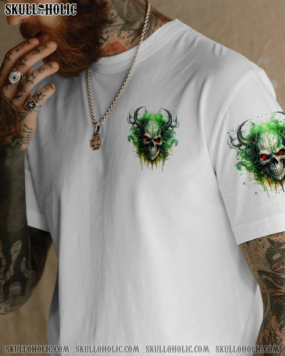 BLISSCORNERS I ASKED THE DEVIL SKULL DEMON ALL OVER PRINT