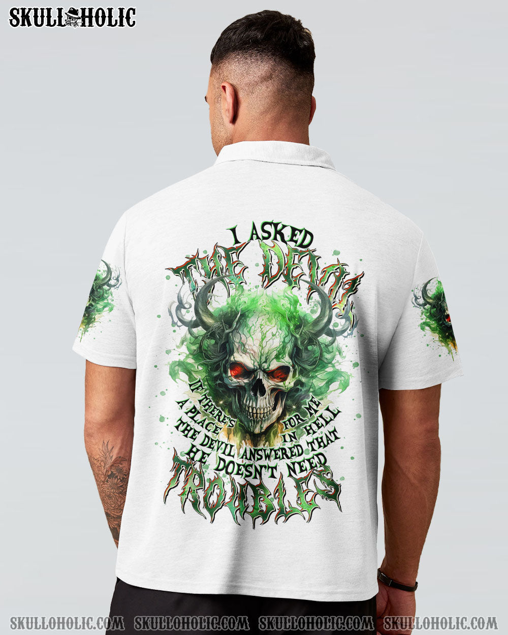 BLISSCORNERS I ASKED THE DEVIL SKULL DEMON ALL OVER PRINT