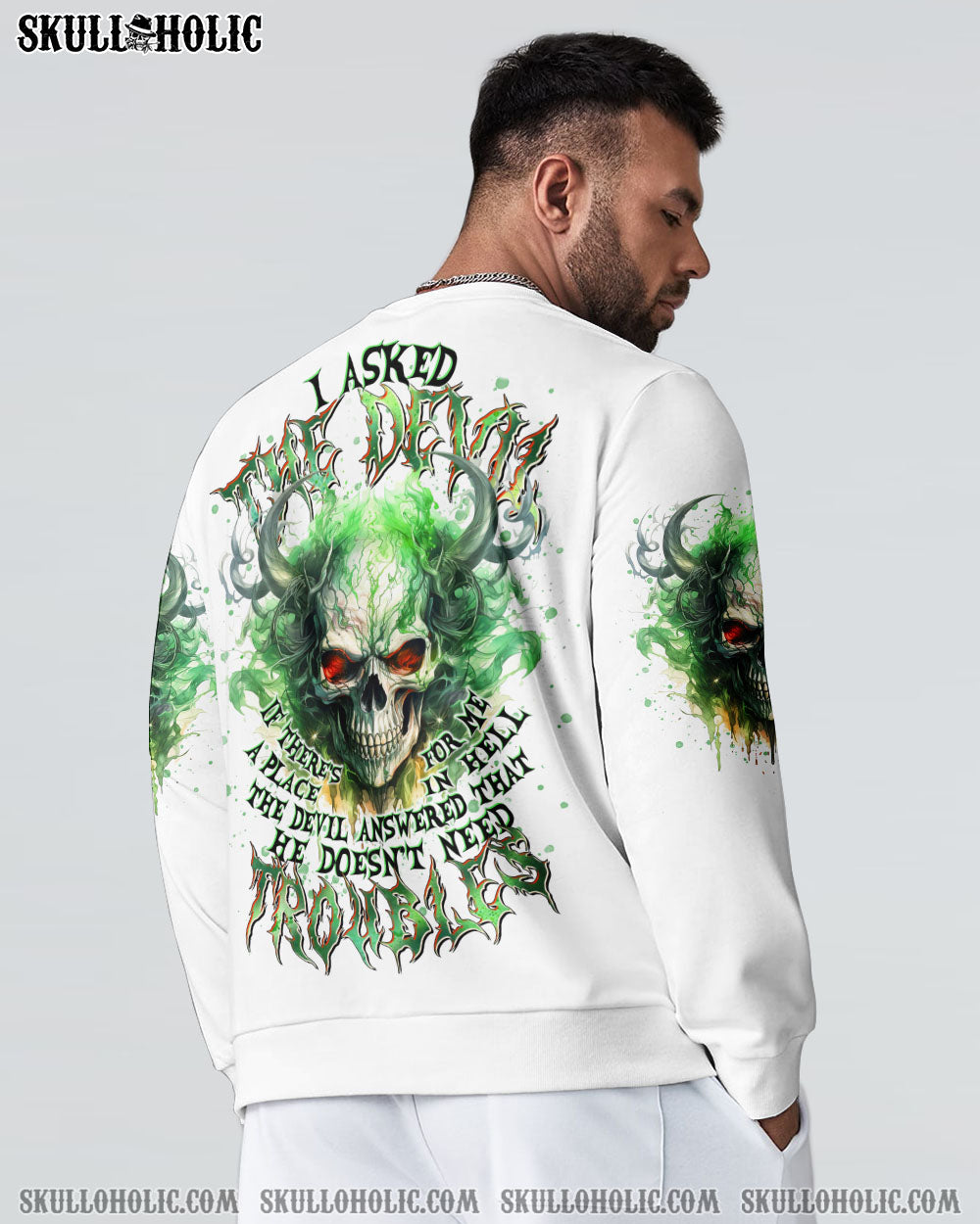 BLISSCORNERS I ASKED THE DEVIL SKULL DEMON ALL OVER PRINT