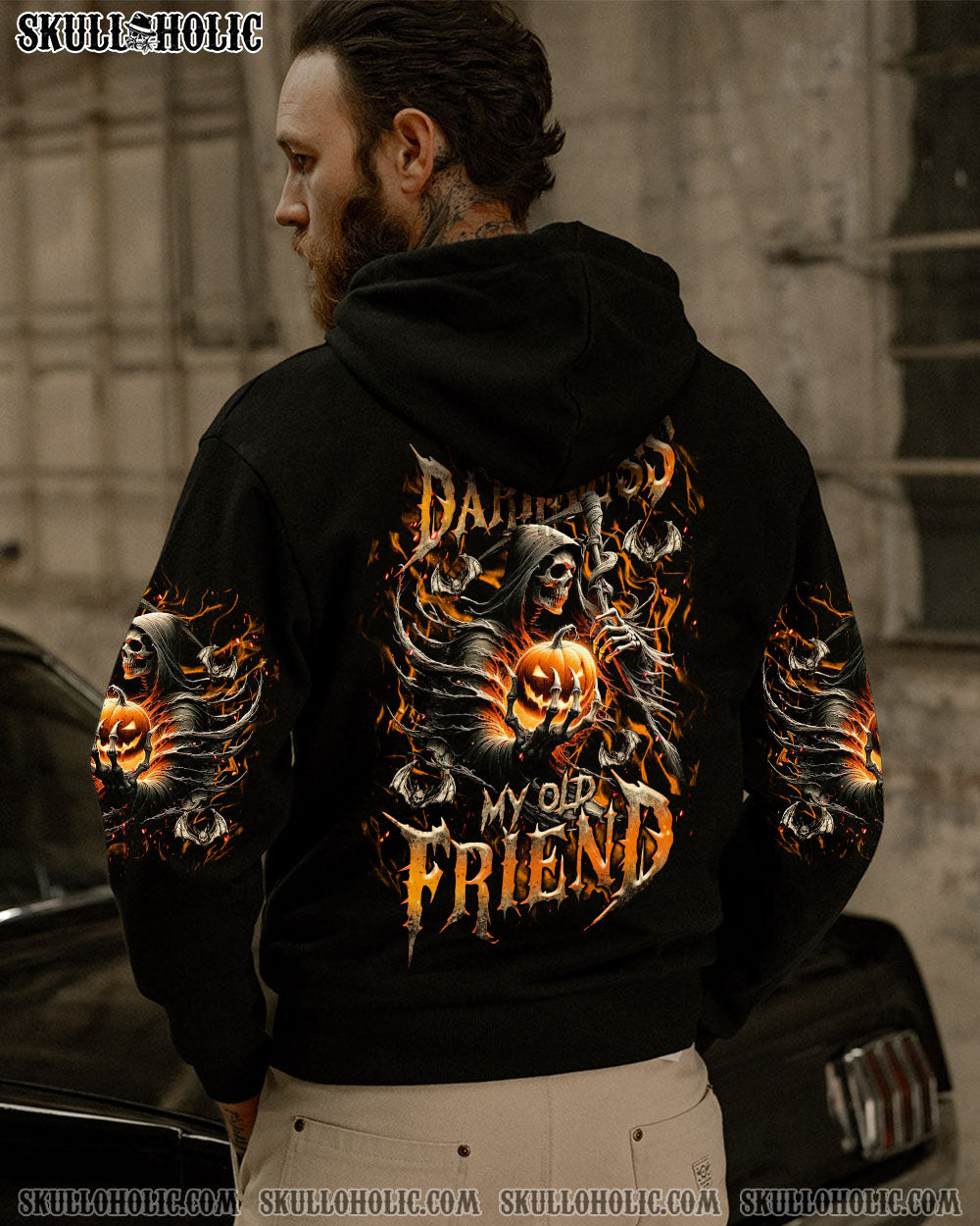 BLISSCORNERS HELLO DARKNESS MY OLD FRIEND HALLOWEEN ALL OVER PRINT