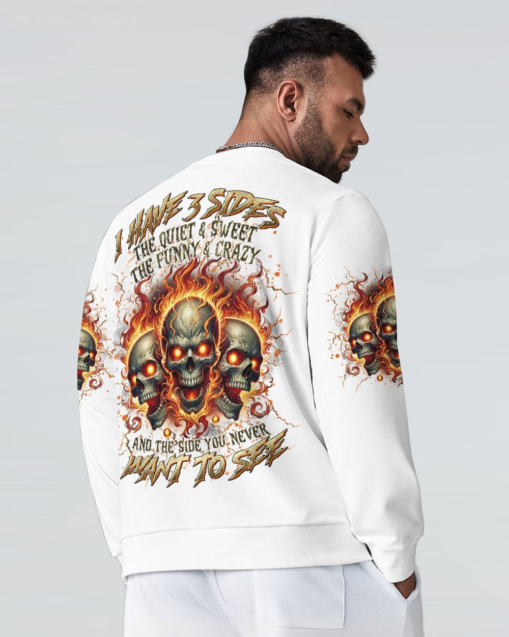 BLISSCORNERS I HAVE 3 SIDES 3 SKULLS REAPER ALL OVER PRINT