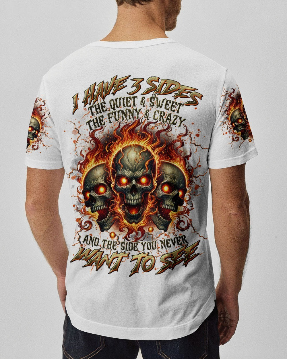 BLISSCORNERS I HAVE 3 SIDES 3 SKULLS REAPER ALL OVER PRINT