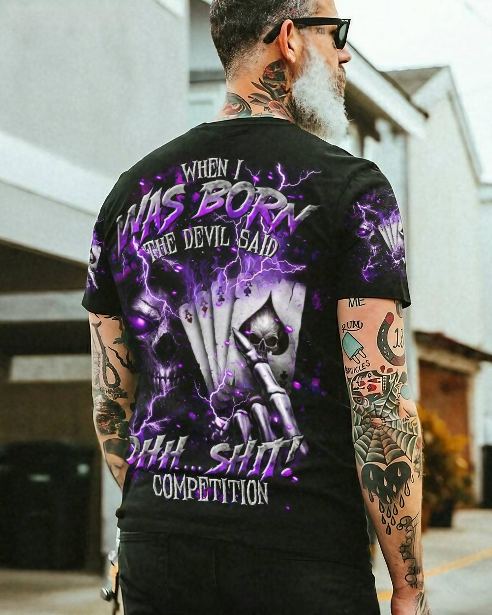 BLISSCORNERS WHEN I WAS BORN DEVIL SAID REAPER SKULL ALL OVER PRINT