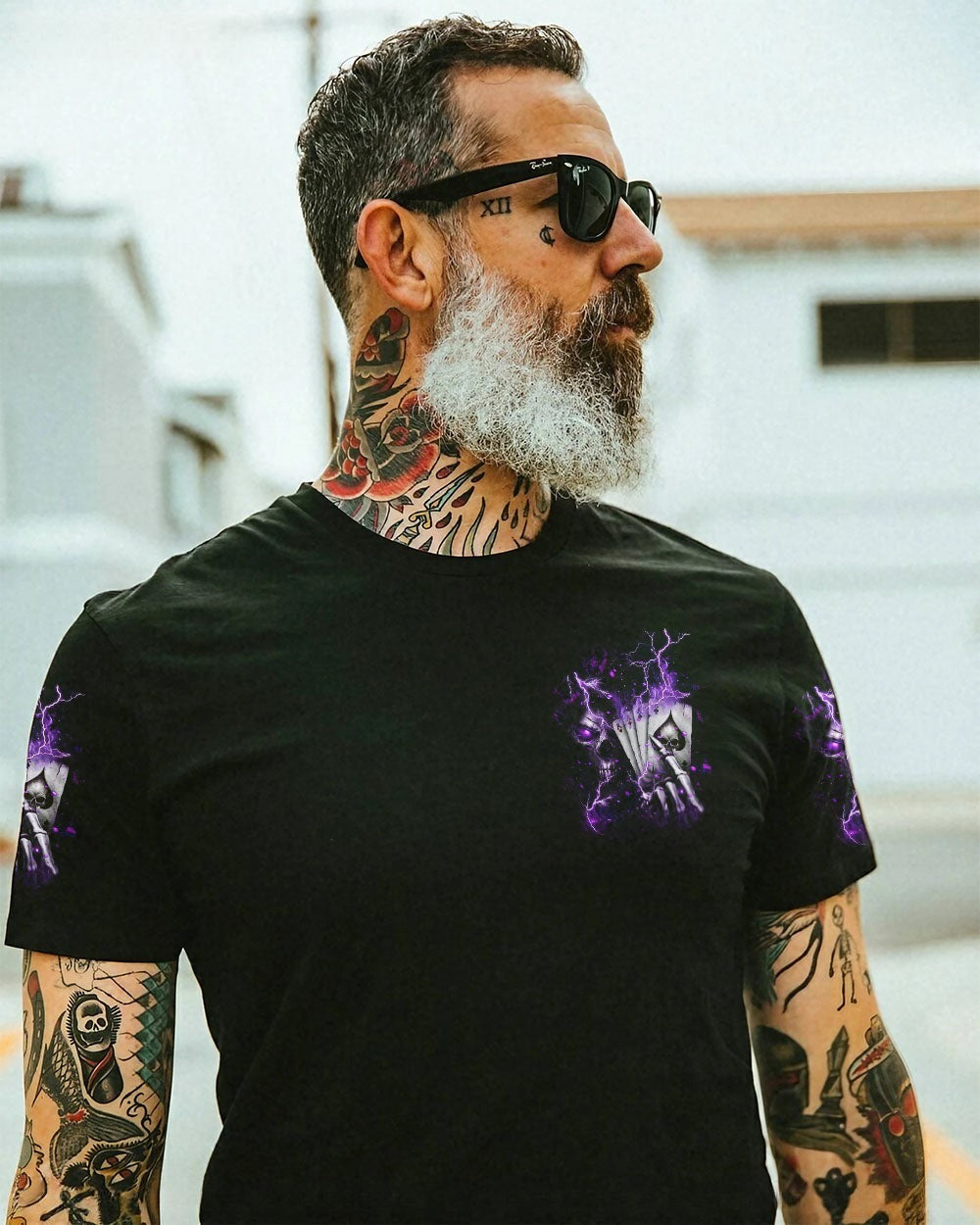 BLISSCORNERS WHEN I WAS BORN DEVIL SAID REAPER SKULL ALL OVER PRINT