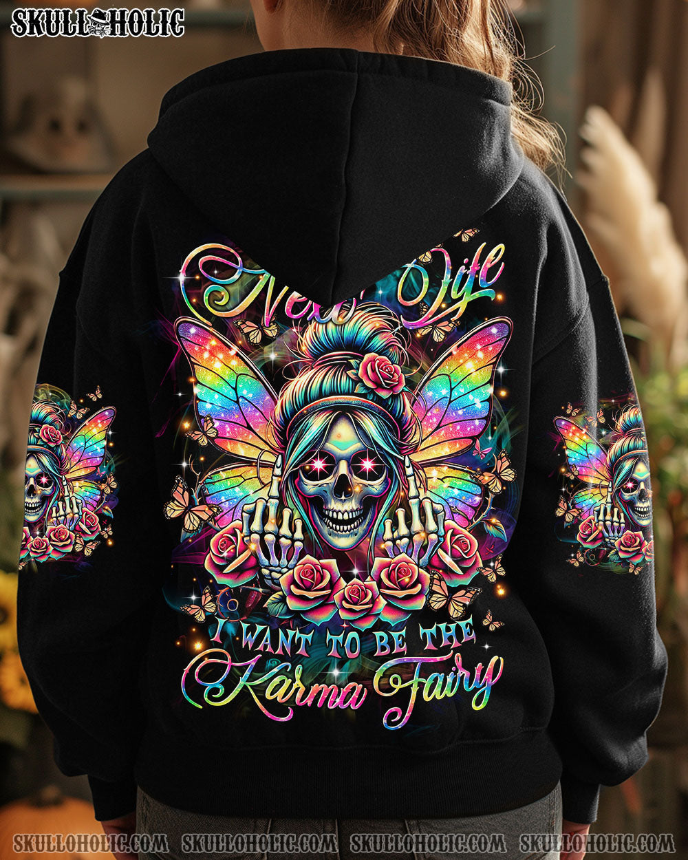 BLISSCORNERS KARMA FAIRY SKULL BUTTERFLY ALL OVER PRINT
