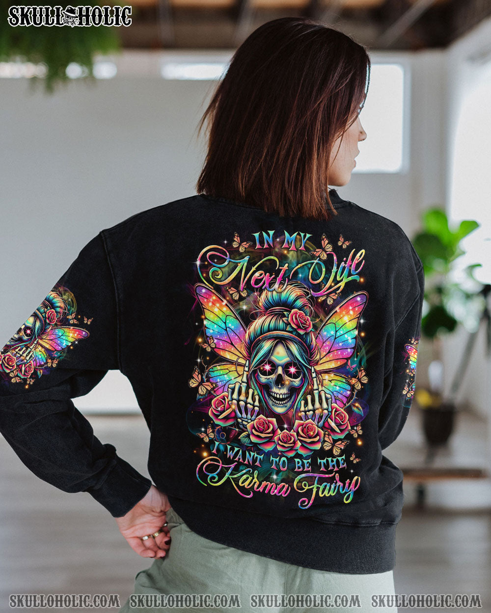 BLISSCORNERS KARMA FAIRY SKULL BUTTERFLY ALL OVER PRINT