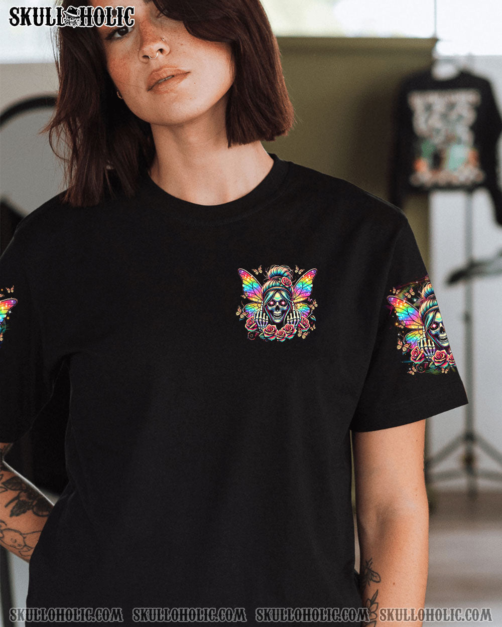 BLISSCORNERS KARMA FAIRY SKULL BUTTERFLY ALL OVER PRINT