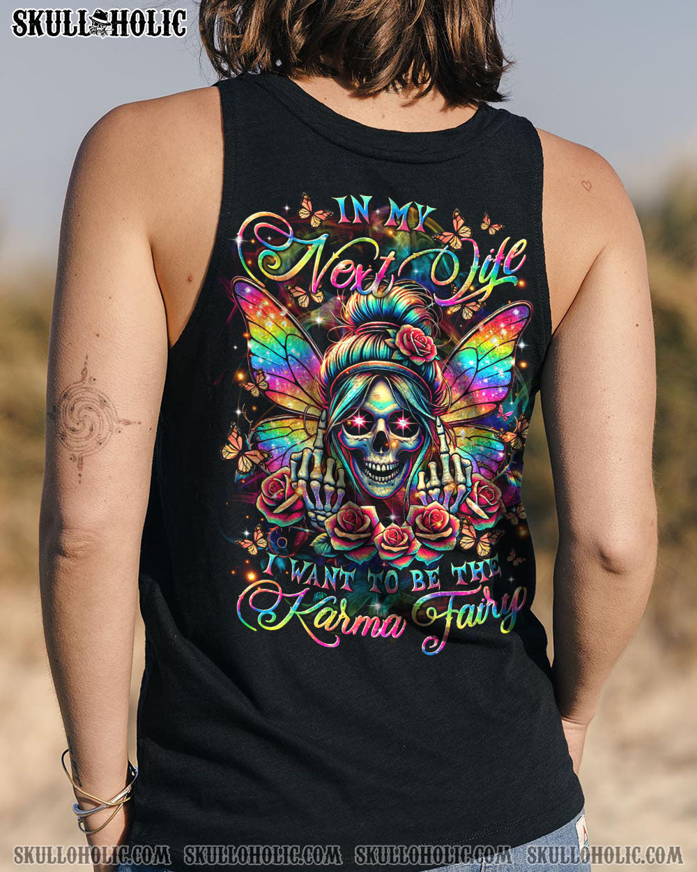 BLISSCORNERS KARMA FAIRY SKULL BUTTERFLY ALL OVER PRINT