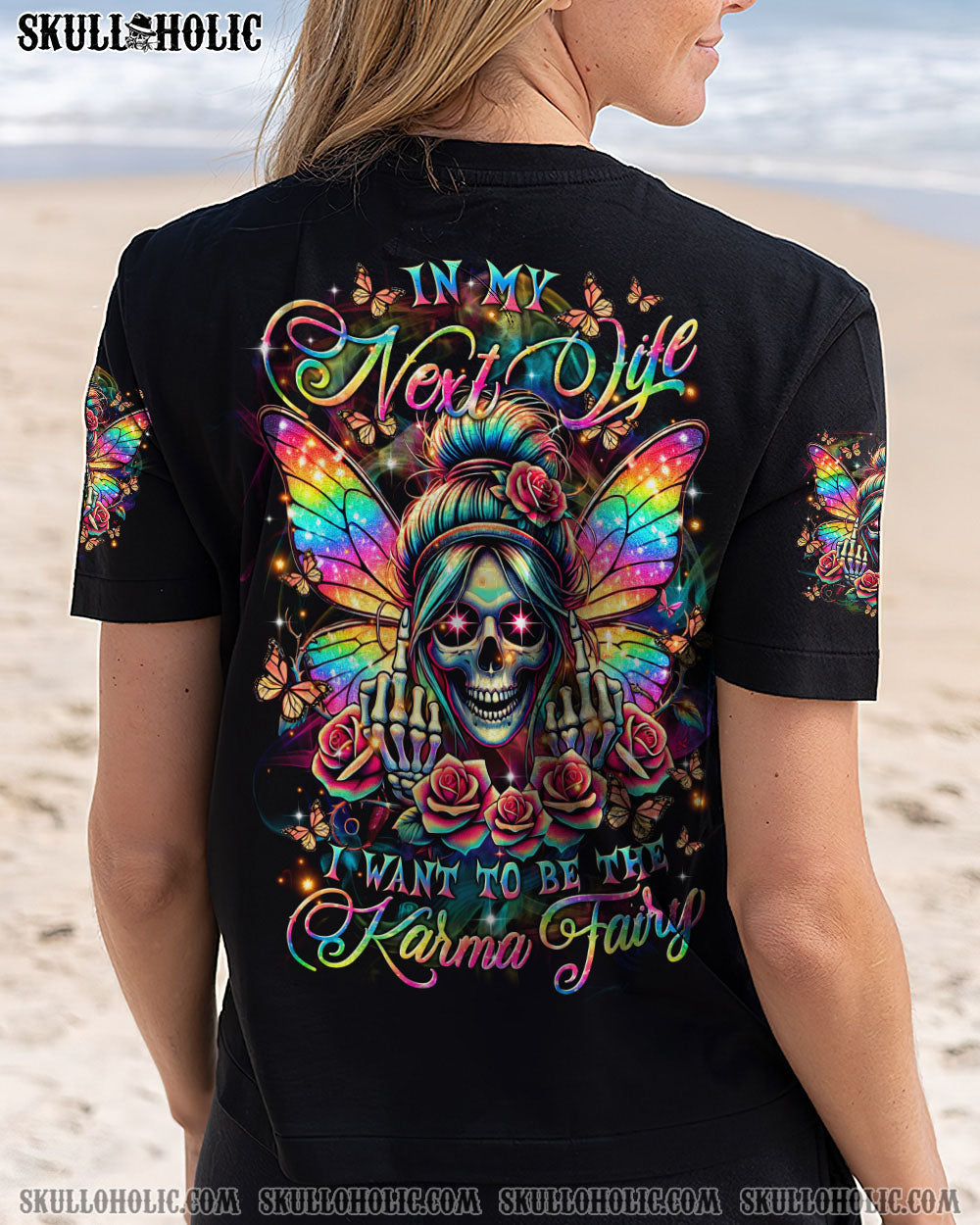 BLISSCORNERS KARMA FAIRY SKULL BUTTERFLY ALL OVER PRINT