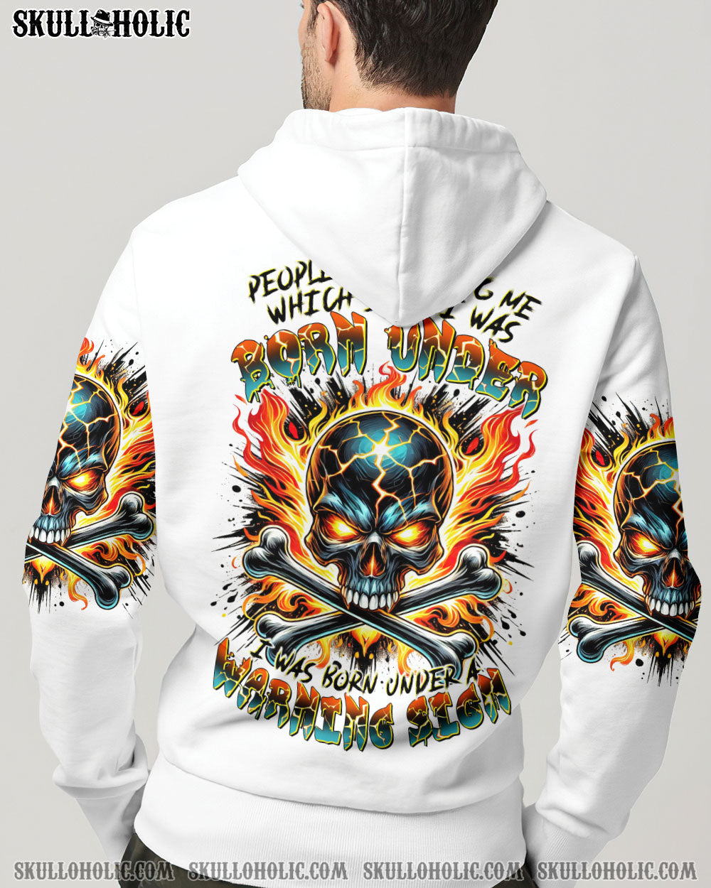 BLISSCORNERS WARNING SIGN SKULL BONES ALL OVER PRINT