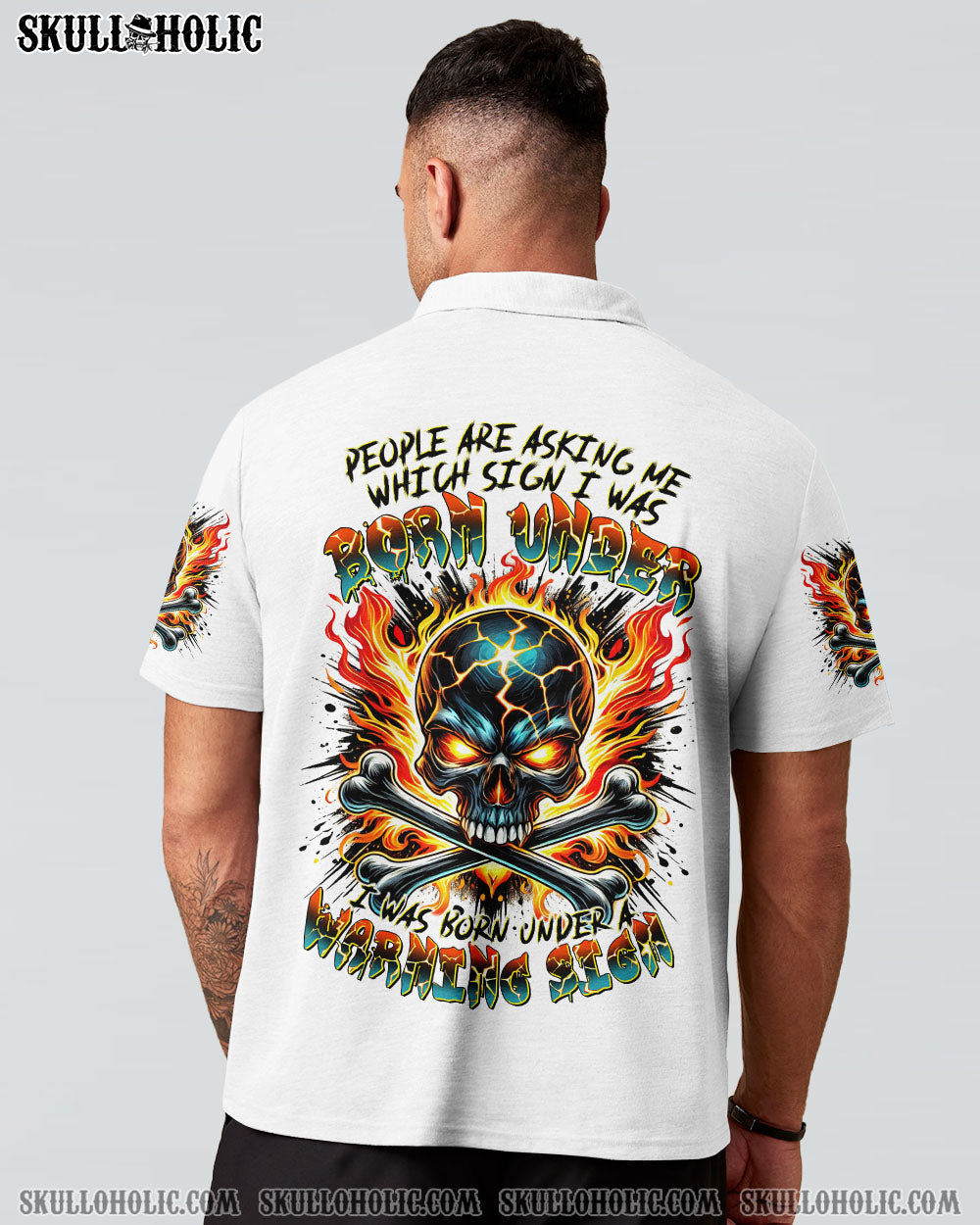 BLISSCORNERS WARNING SIGN SKULL BONES ALL OVER PRINT