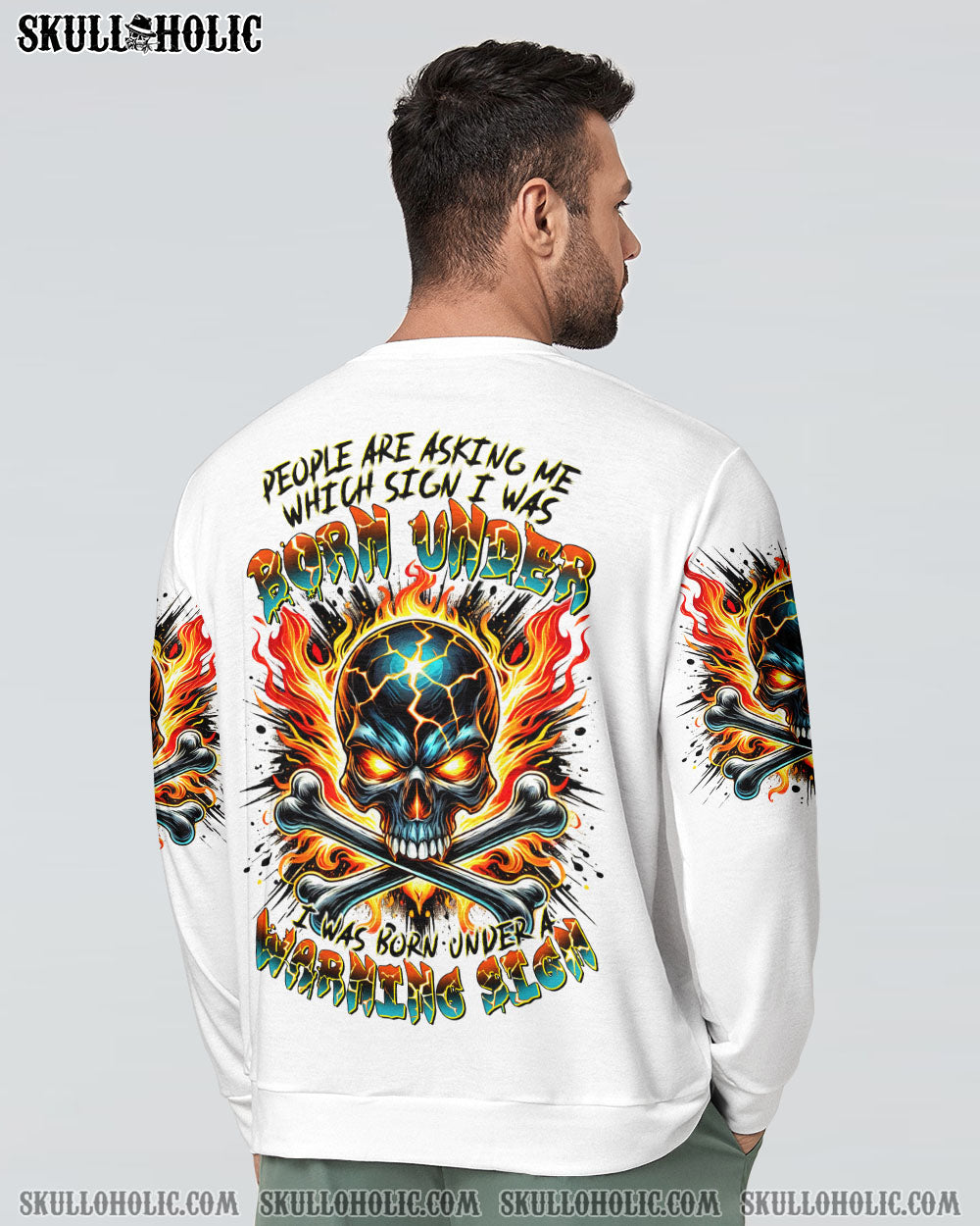 BLISSCORNERS WARNING SIGN SKULL BONES ALL OVER PRINT