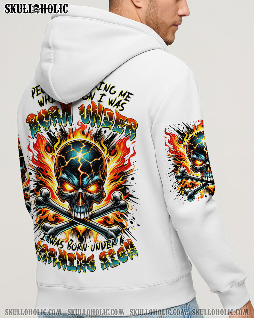 BLISSCORNERS WARNING SIGN SKULL BONES ALL OVER PRINT