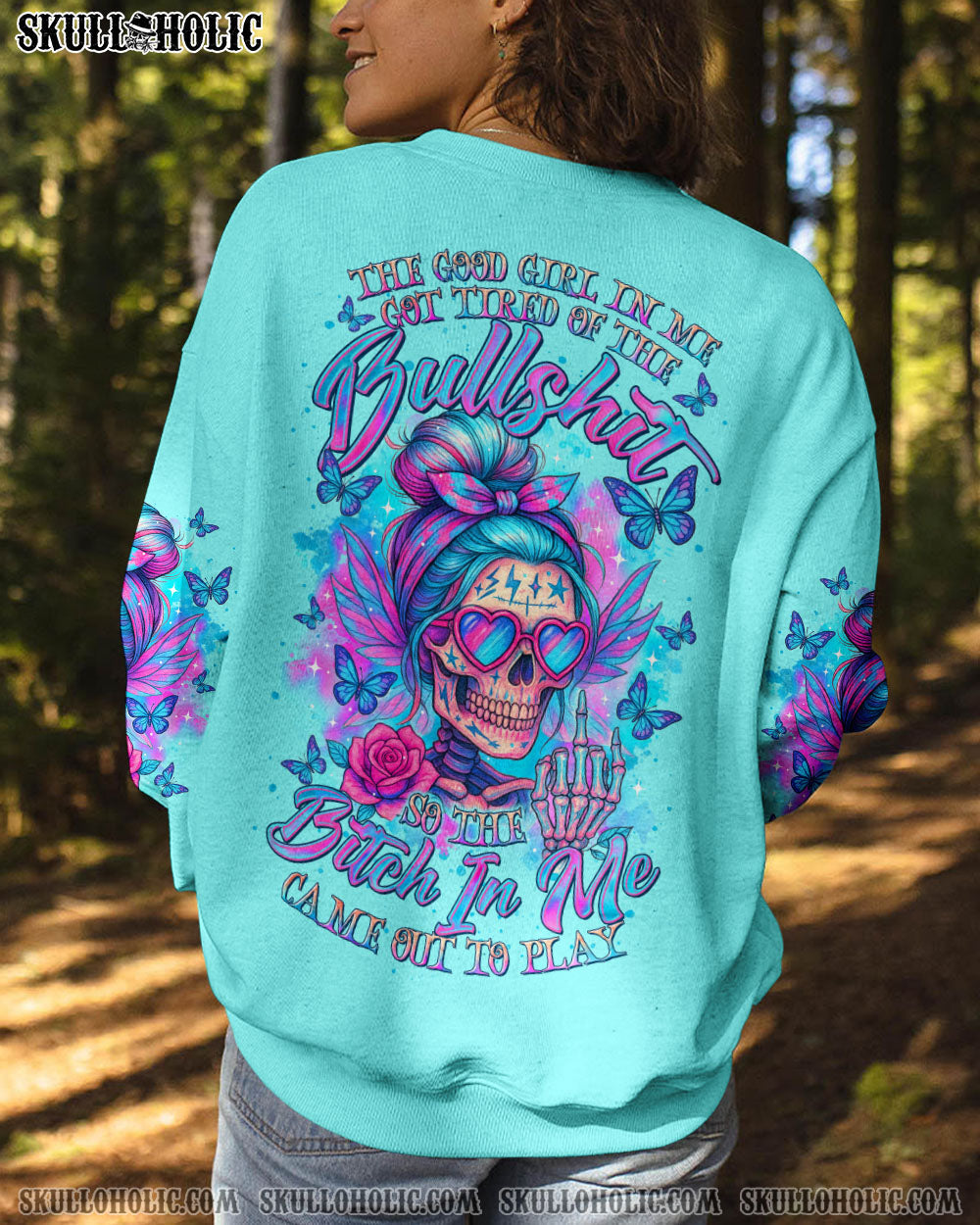 BLISSCORNERS EXPENSIVE DIFFICULT AND TALKS BACK MESSY BUN ALL OVER PRINT