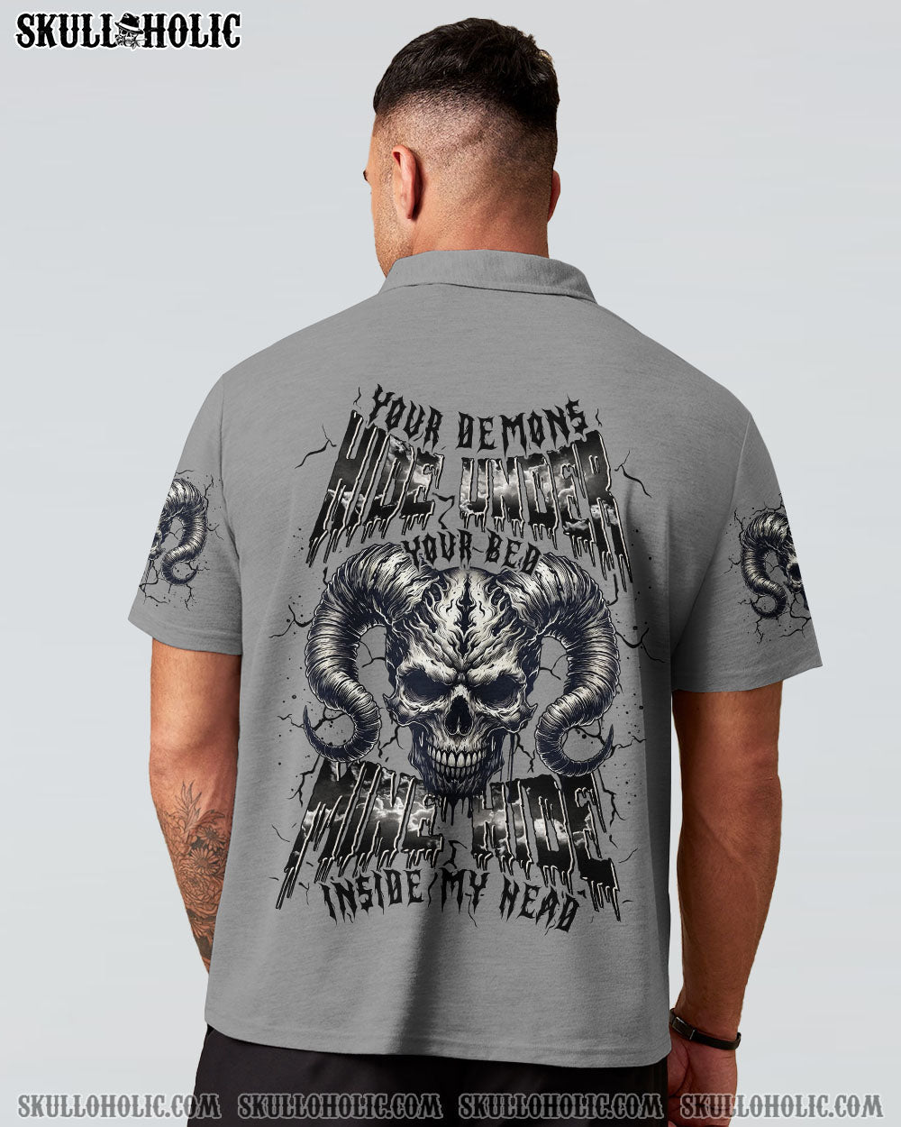 BLISSCORNERS YOUR DEMONS HIDE UNDER YOUR BED SKULL ALL OVER PRINT