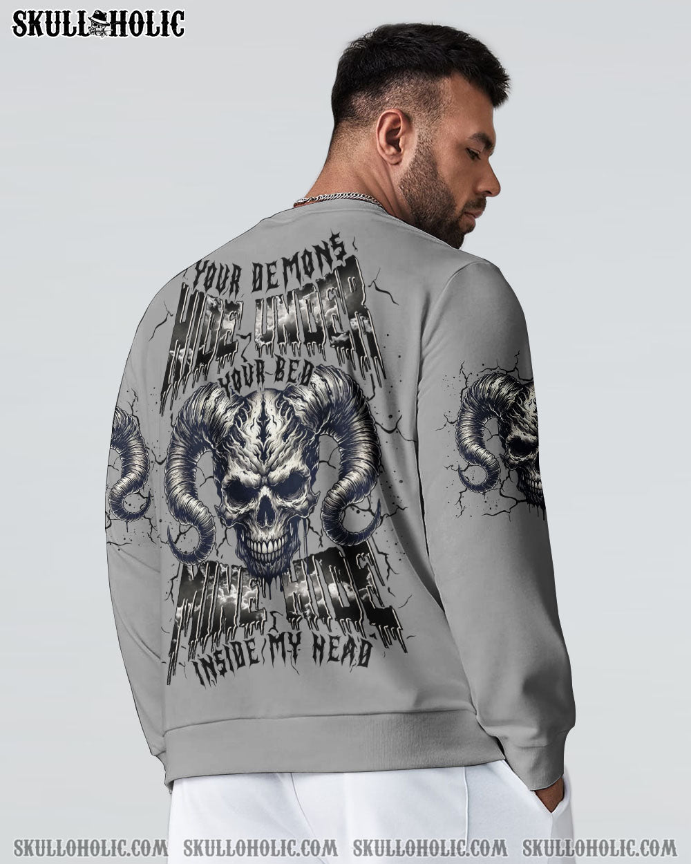 BLISSCORNERS YOUR DEMONS HIDE UNDER YOUR BED SKULL ALL OVER PRINT