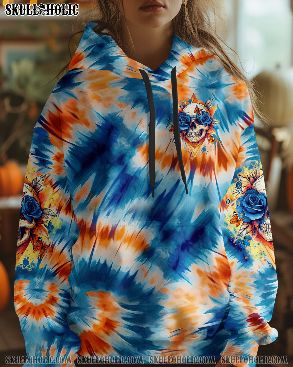 BLISSCORNERS DON'T TRY TO FIGURE ME OUT SKULL FLOWER TIE DYE ALL OVER PRINT -  TLTR1911241
