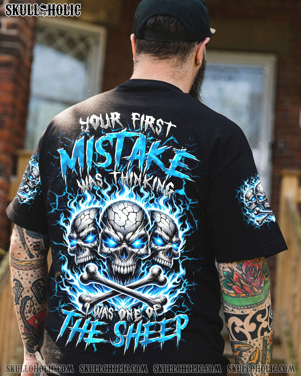 BLISSCORNERS YOUR FIRST MISTAKE FIRE SKULL ALL OVER PRINT