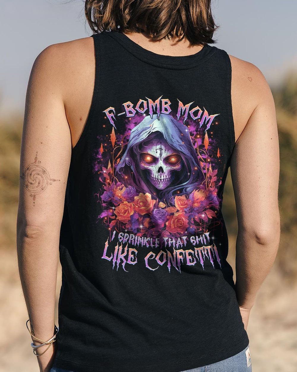 BLISSCORNERS F-BOMB MOM REAPER FLOWER ALL OVER PRINT