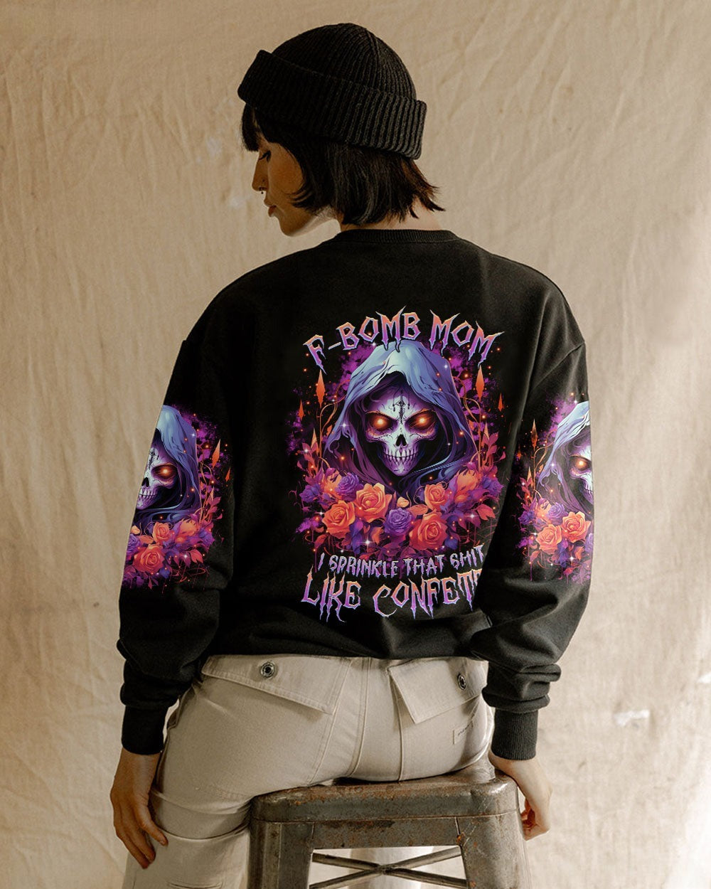 BLISSCORNERS F-BOMB MOM REAPER FLOWER ALL OVER PRINT