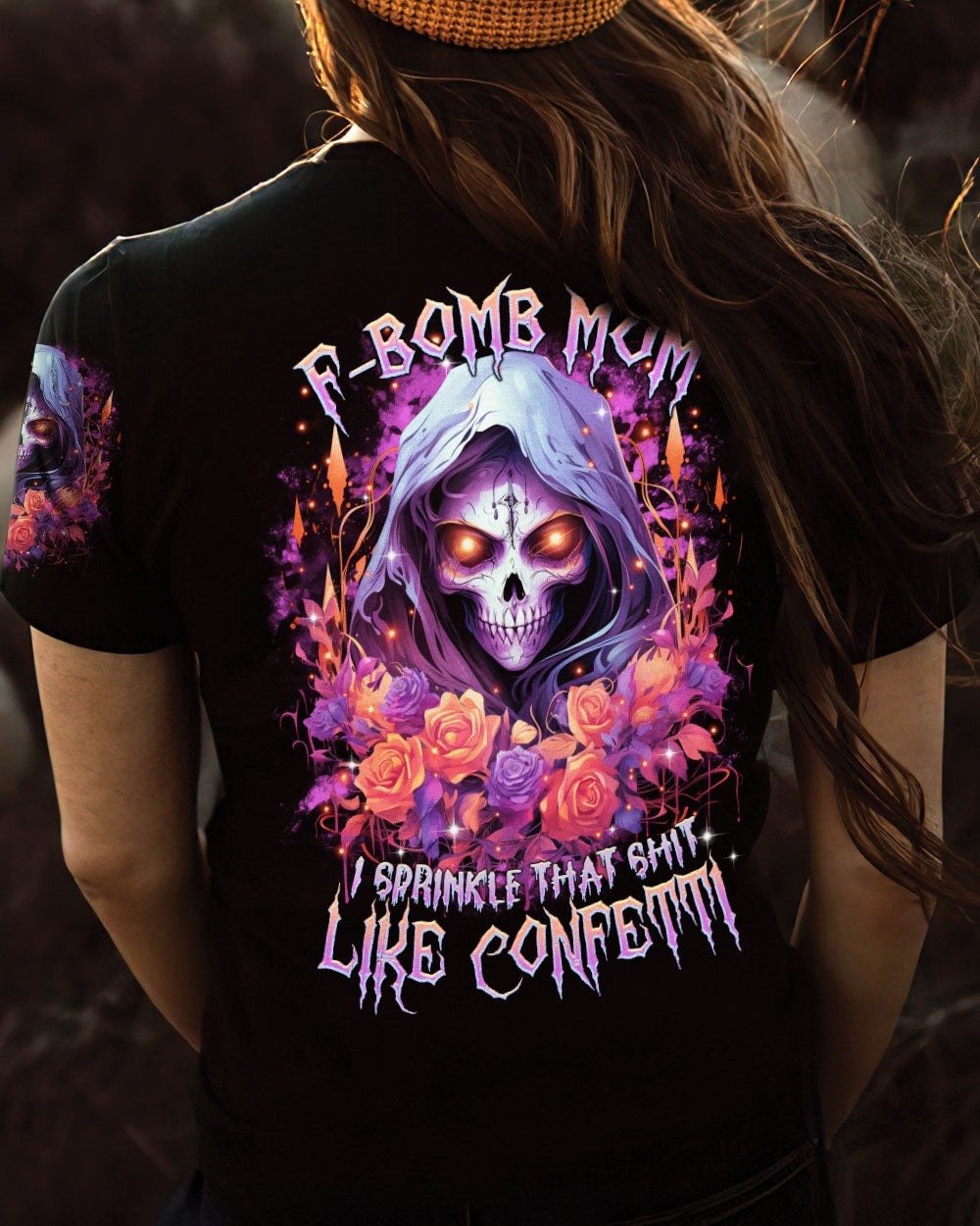 BLISSCORNERS F-BOMB MOM REAPER FLOWER ALL OVER PRINT