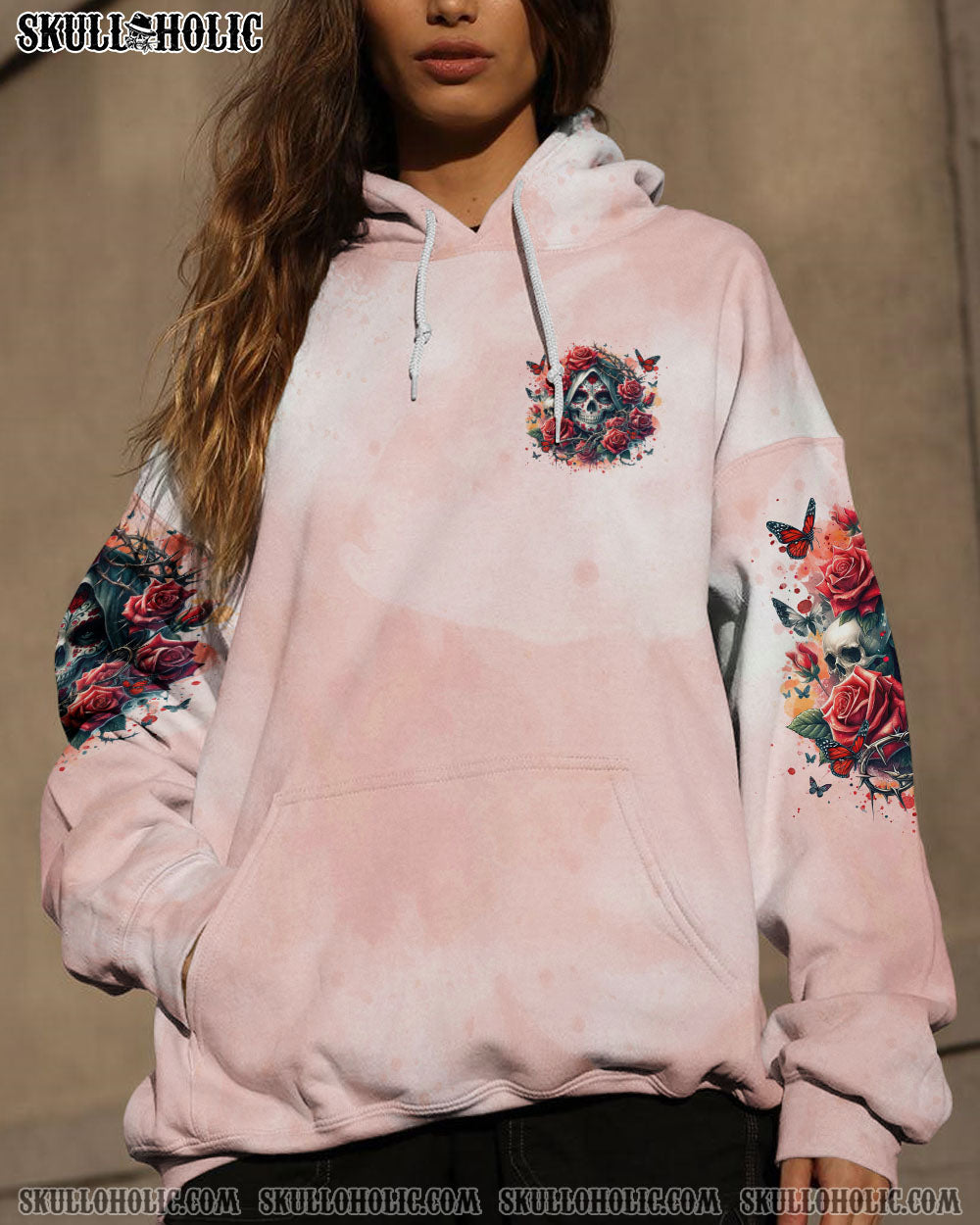 BLISSCORNERS THE GOOD GIRL IN ME SUGAR SKULL ROSE ALL OVER PRINT