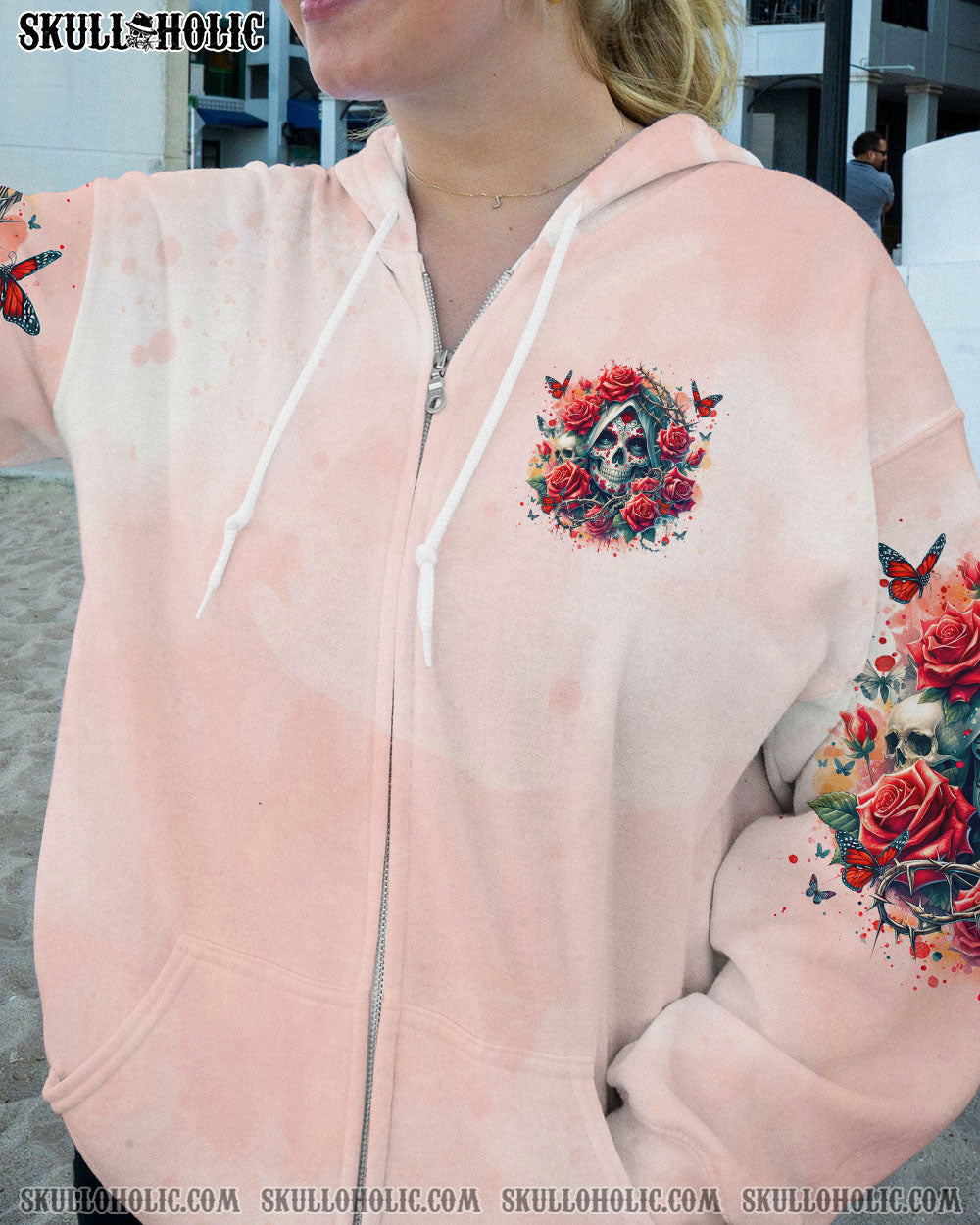 BLISSCORNERS THE GOOD GIRL IN ME SUGAR SKULL ROSE ALL OVER PRINT