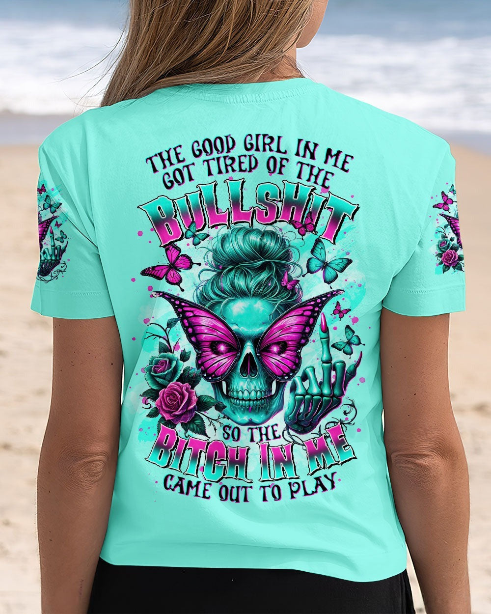BLISSCORNERS ZERO F GIVEN SKULL MESSY BUN ALL OVER PRINT