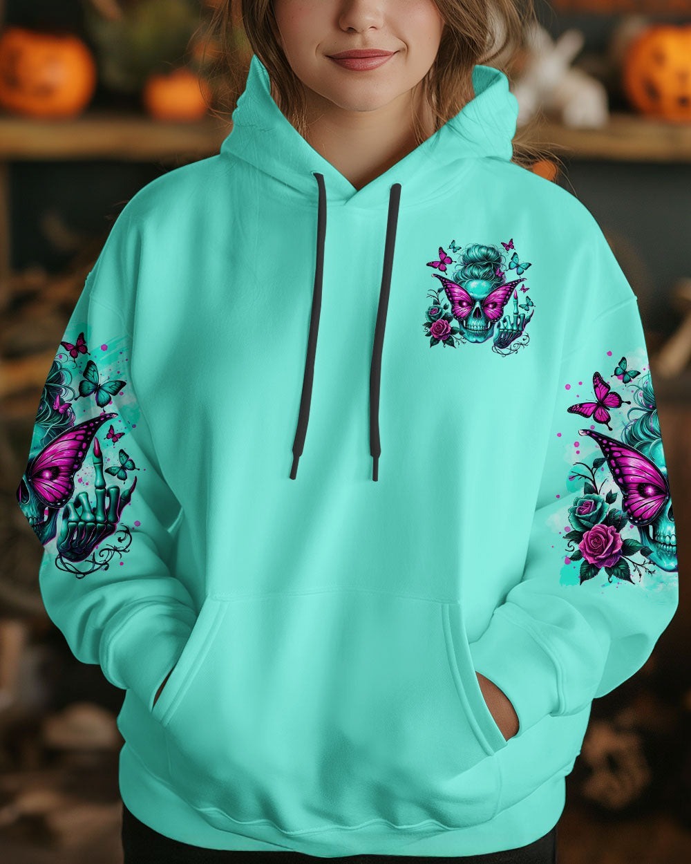 BLISSCORNERS ZERO F GIVEN SKULL MESSY BUN ALL OVER PRINT