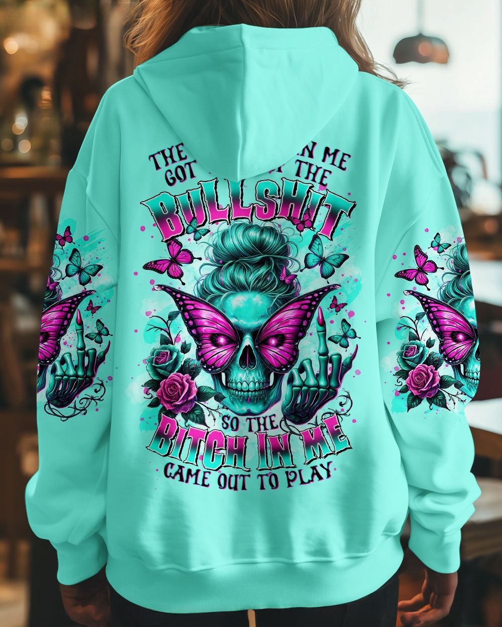 BLISSCORNERS ZERO F GIVEN SKULL MESSY BUN ALL OVER PRINT