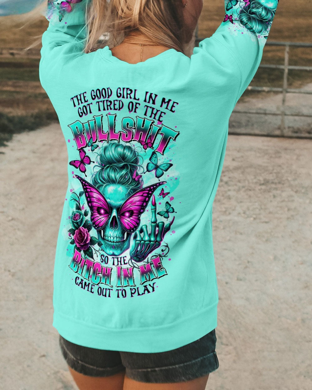 BLISSCORNERS ZERO F GIVEN SKULL MESSY BUN ALL OVER PRINT