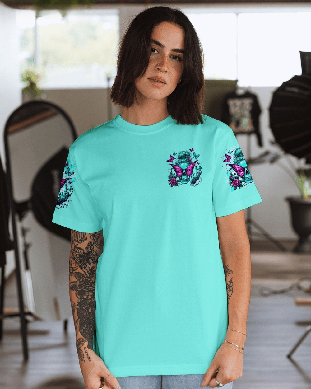 BLISSCORNERS ZERO F GIVEN SKULL MESSY BUN ALL OVER PRINT