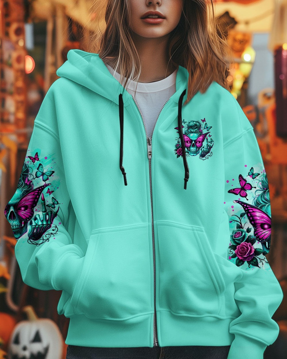 BLISSCORNERS ZERO F GIVEN SKULL MESSY BUN ALL OVER PRINT