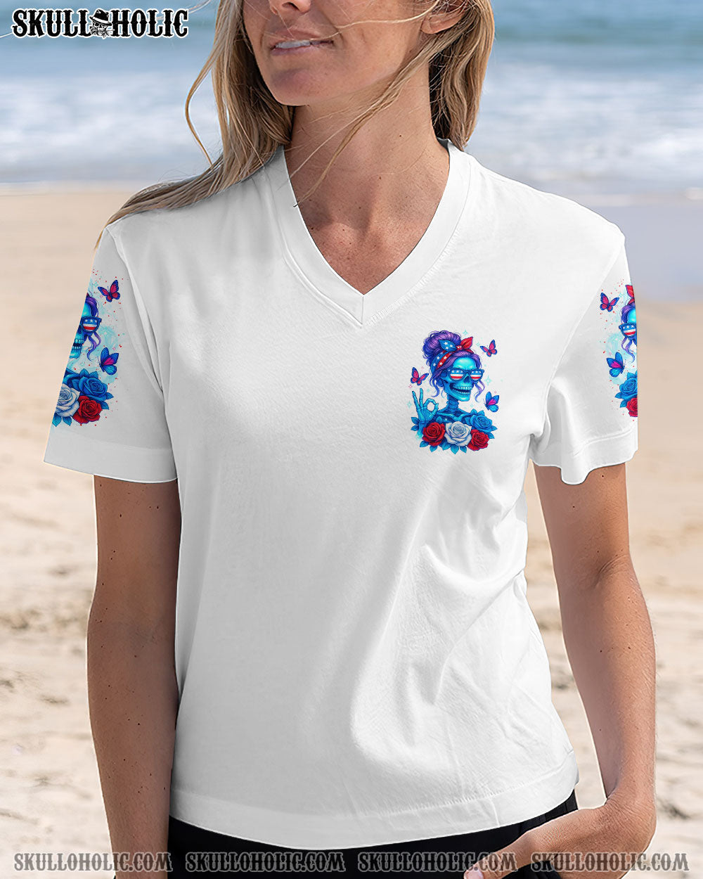 BLISSCORNERS THE GOOD GIRL IN ME SKELETON MESSY BUN ALL OVER PRINT