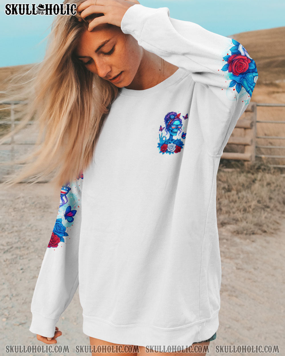 BLISSCORNERS THE GOOD GIRL IN ME SKELETON MESSY BUN ALL OVER PRINT