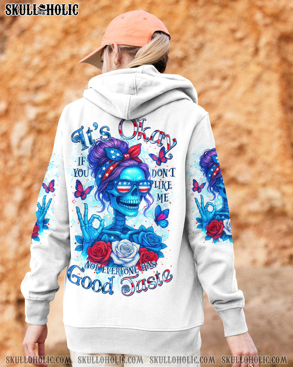 BLISSCORNERS THE GOOD GIRL IN ME SKELETON MESSY BUN ALL OVER PRINT