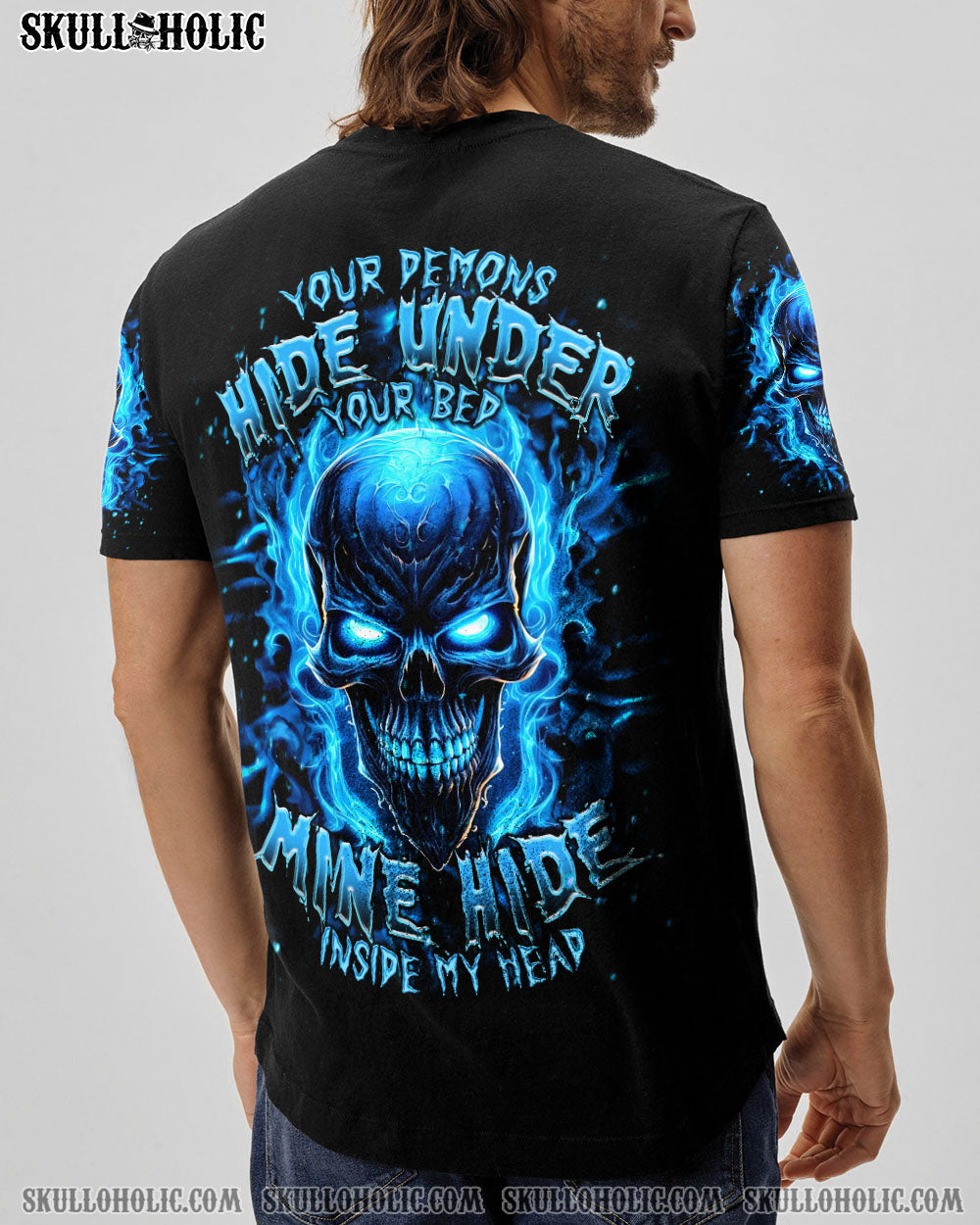BLISSCORNERS YOUR DEMONS HIDE UNDER YOUR BED SKULL ALL OVER PRINT