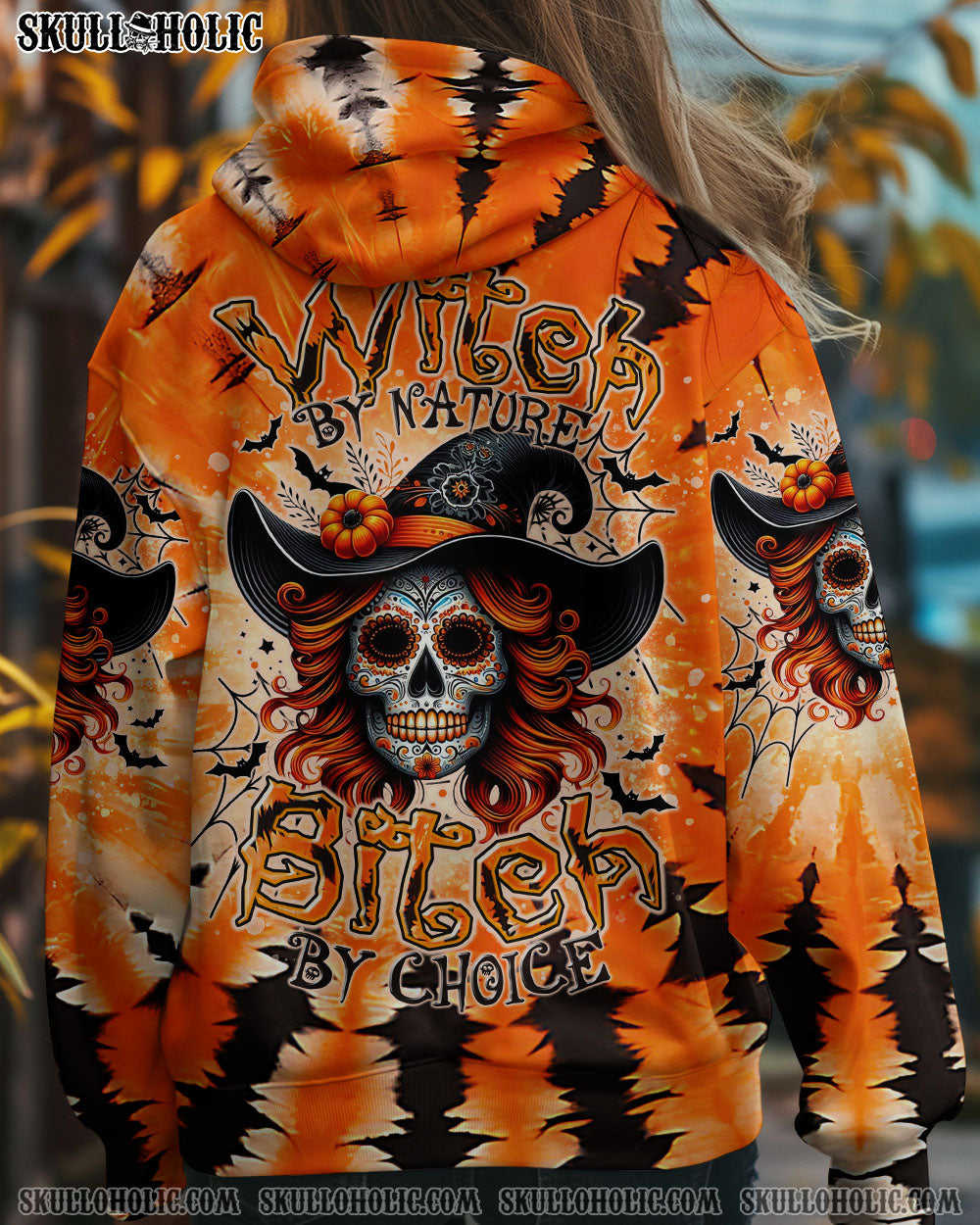 BLISSCORNERS WITCH BY NATURE B BY CHOICE TIE DYE HALLOWEEN ALL OVER PRINT