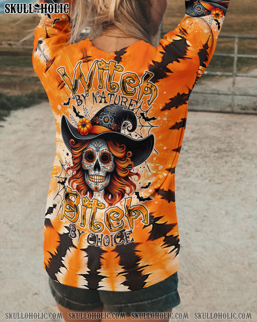 BLISSCORNERS WITCH BY NATURE B BY CHOICE TIE DYE HALLOWEEN ALL OVER PRINT