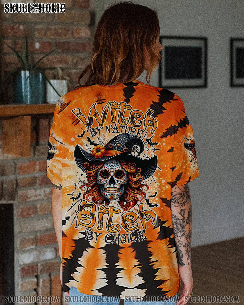 BLISSCORNERS WITCH BY NATURE B BY CHOICE TIE DYE HALLOWEEN ALL OVER PRINT